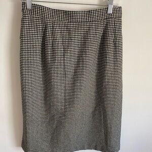 Block Island Petites‎ Houndstooth Pencil Skirt Preppy Professional Office